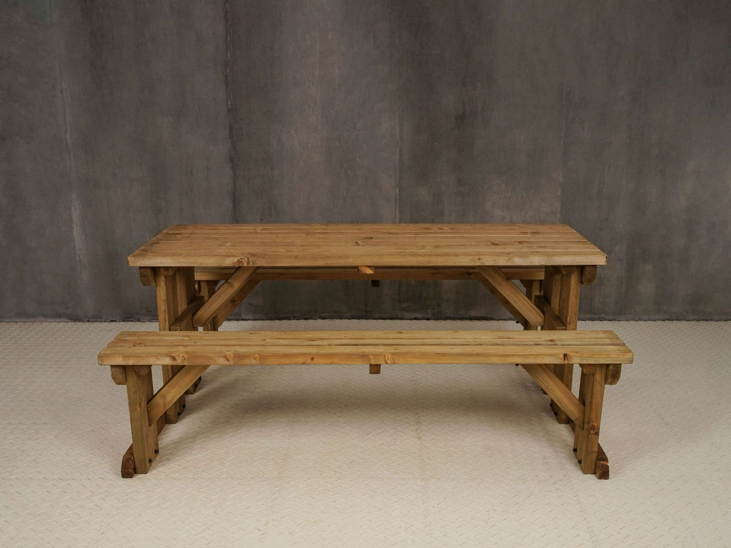 Abies Picnic Table Benches Set - Rustic Finish