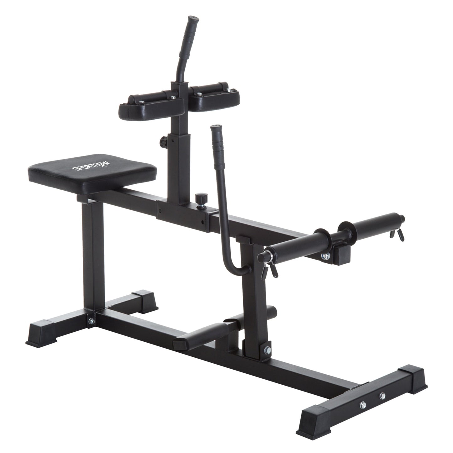 SPORTNOW Seated Leg Extension Machine, Adjustable Leg Raise Machine and Curl Machine with Plate Loaded for Hip, Lower Body and Home Gym Workout