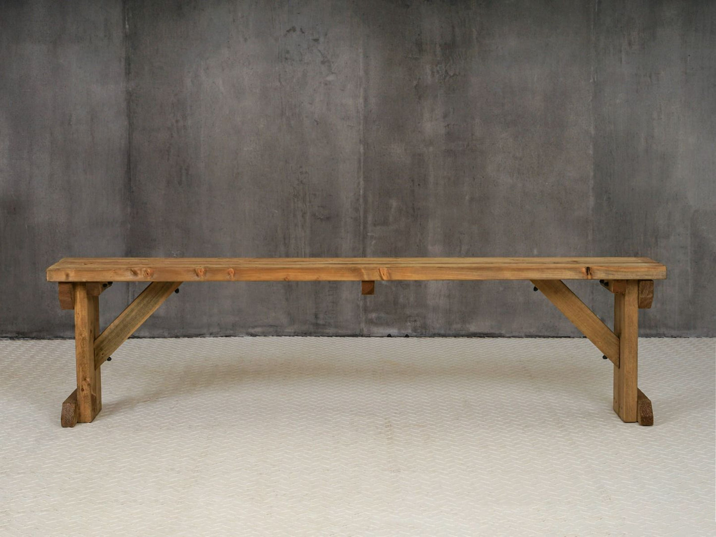 Hollies Wooden Garden Bench, Outdoor Fence Seat - Rustic Finish
