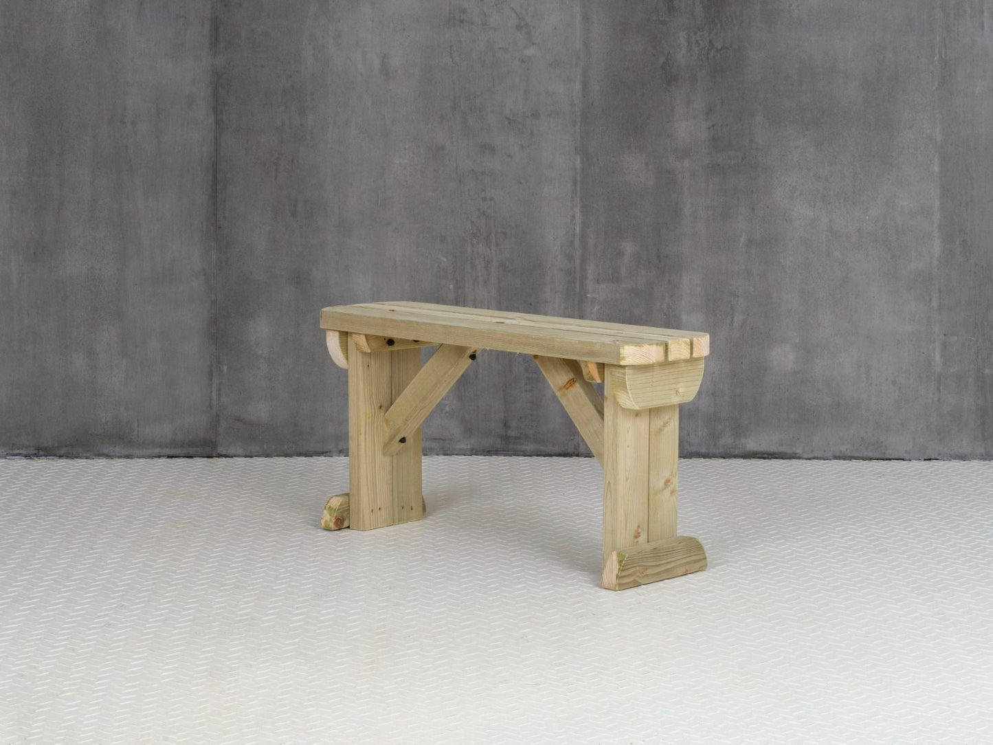 Hollies Wooden Garden Rounded Bench, Outdoor Fence Seat