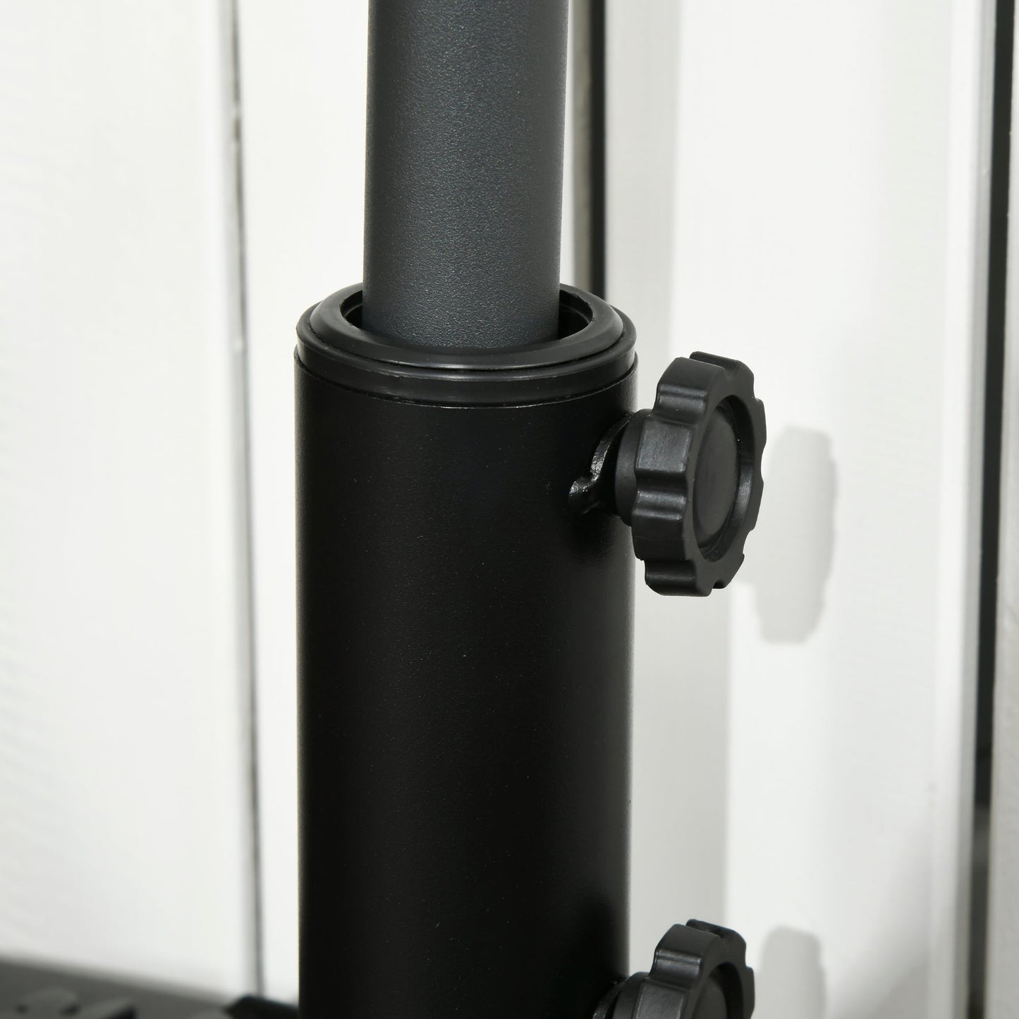 Outsunny Water/Sand Fillable Half Parasol Umbrella Base - Black