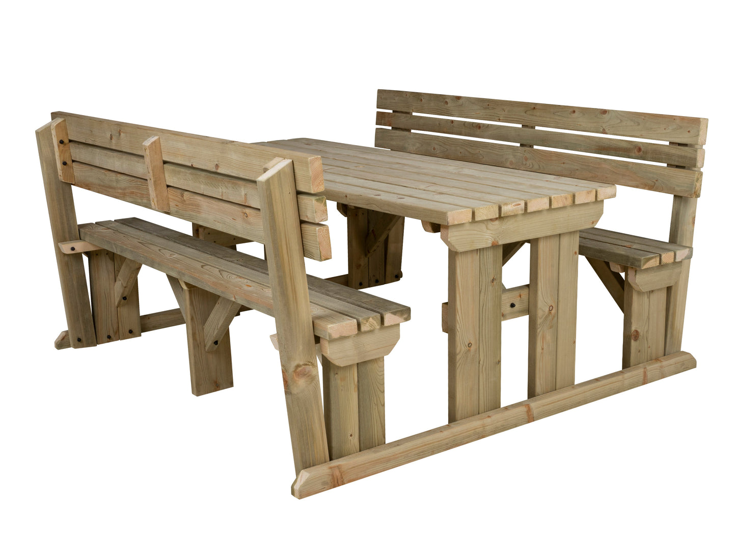 Alders Picnic Table Benches Set With Backrest