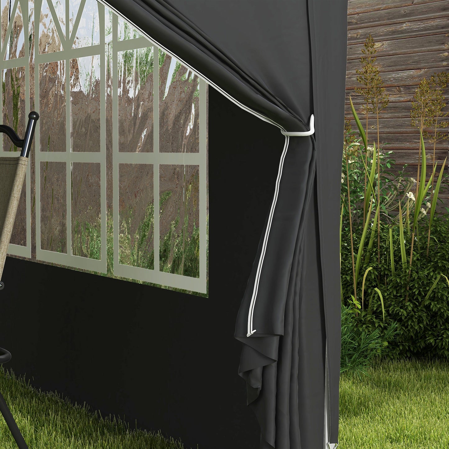 Outsunny 3 x 3(m) Pop Up Gazebo, Water and UV Resistant Party Tent Camping Canopy Marquee with Carry Bag, Black