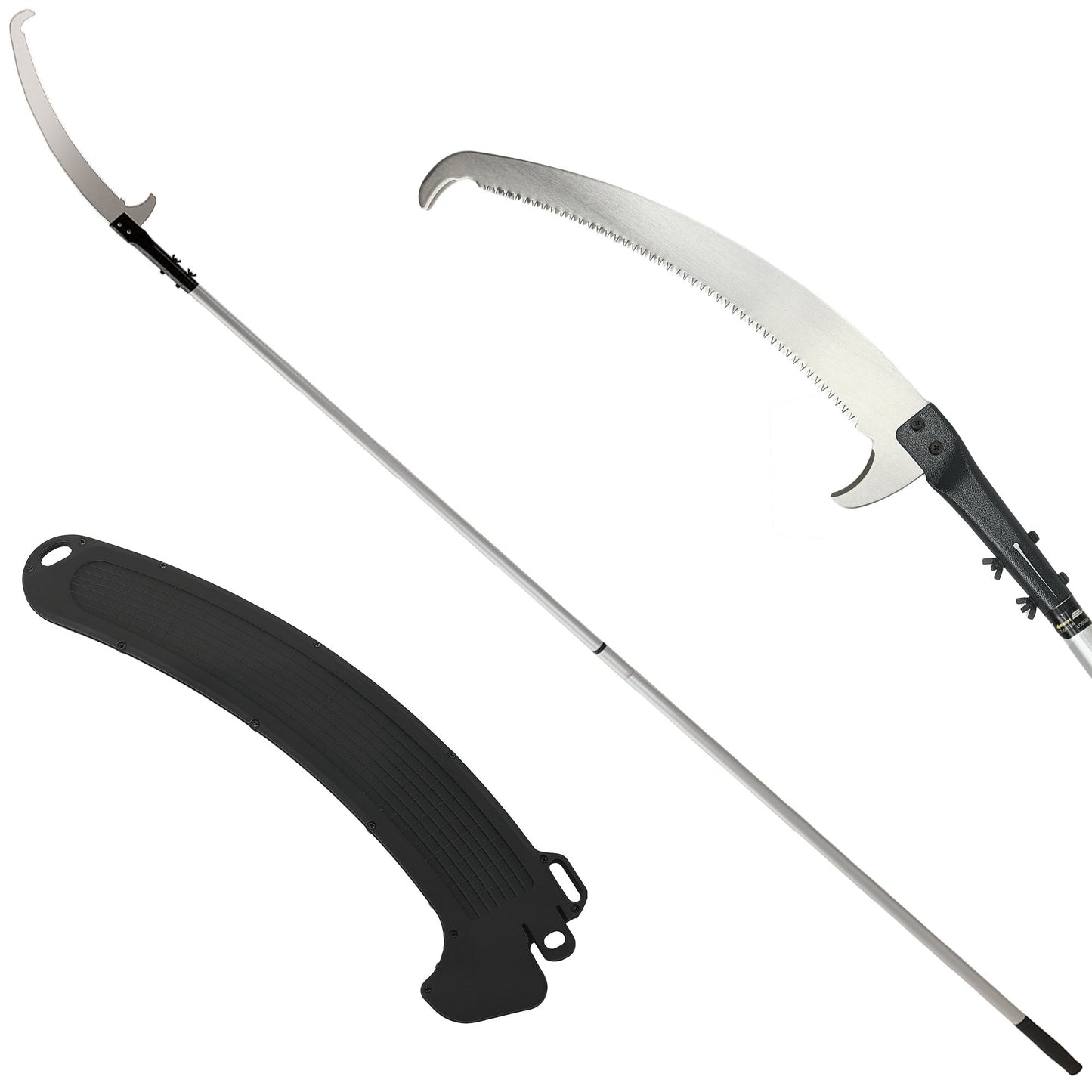 Outsunny 1.8-2.9 m Extendable Tree Pruner, Tree Lopper Long Reach Telescopic with Extendable Handle & 40 cm Saw, Lightweight Manual Pole Saw for High Branches Trimming