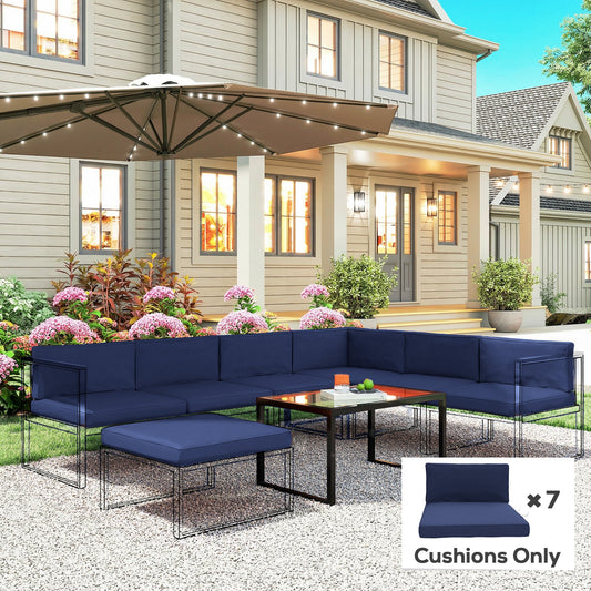 Outsunny 14-piece Dining Set Cushions - Dark Blue