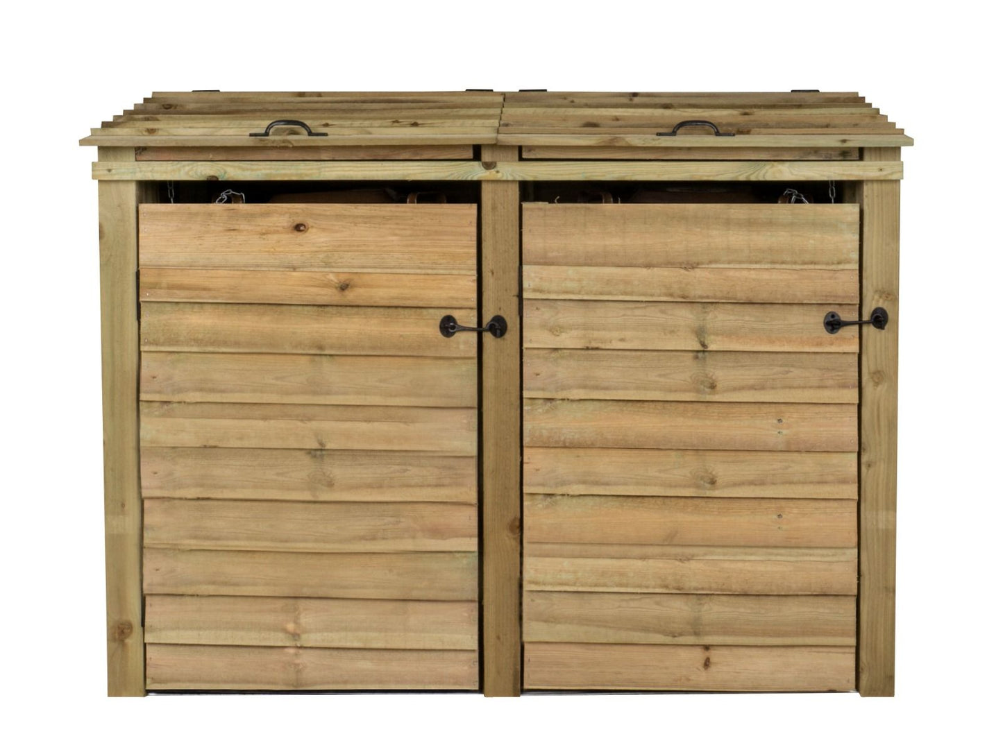 Wooden Wheelie Bin Store, Natural Finish