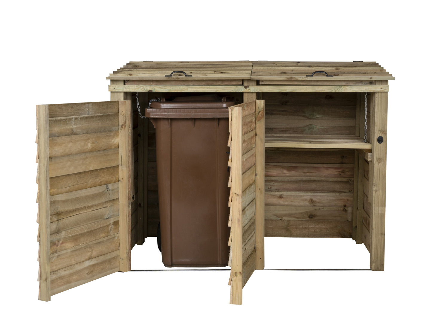 Wooden Wheelie Bin Store, Natural Finish