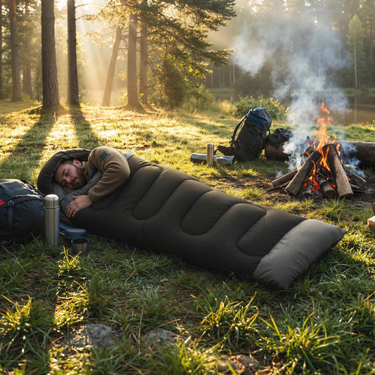 Outsunny Sleeping Bag for Adults, Lightweight & Compact Sleeping Bag, 3 Seasons, Black