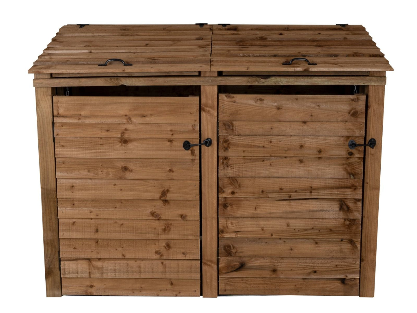 Wooden Wheelie Bin Store, Brown Finish