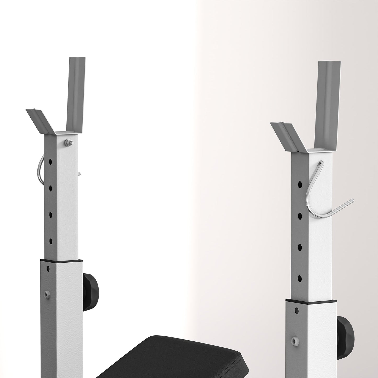 HOMCOM Adjustable Weight Bench with Squat Rack, Heavy Duty Bench Press Rack with Preacher Curl Pad, Leg Developer, Barbell Rack, Butterfly, Home Gym Strength Training Multiuse Workout Bench, Grey