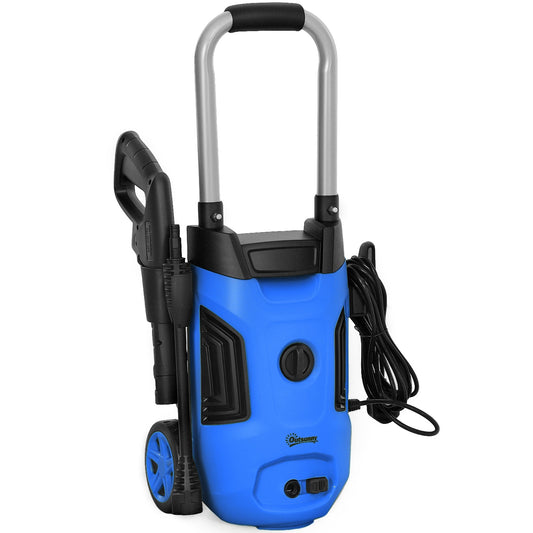 Outsunny 1800W High Pressure Washer, 150 Bar Pressure, 420 L/h Flow, Portable Electric Power Washer Jet Wash Cleaner with Adjustable Nozzle, 6M Hose, Steel Handle for Home Patio Car Driveway, Blue