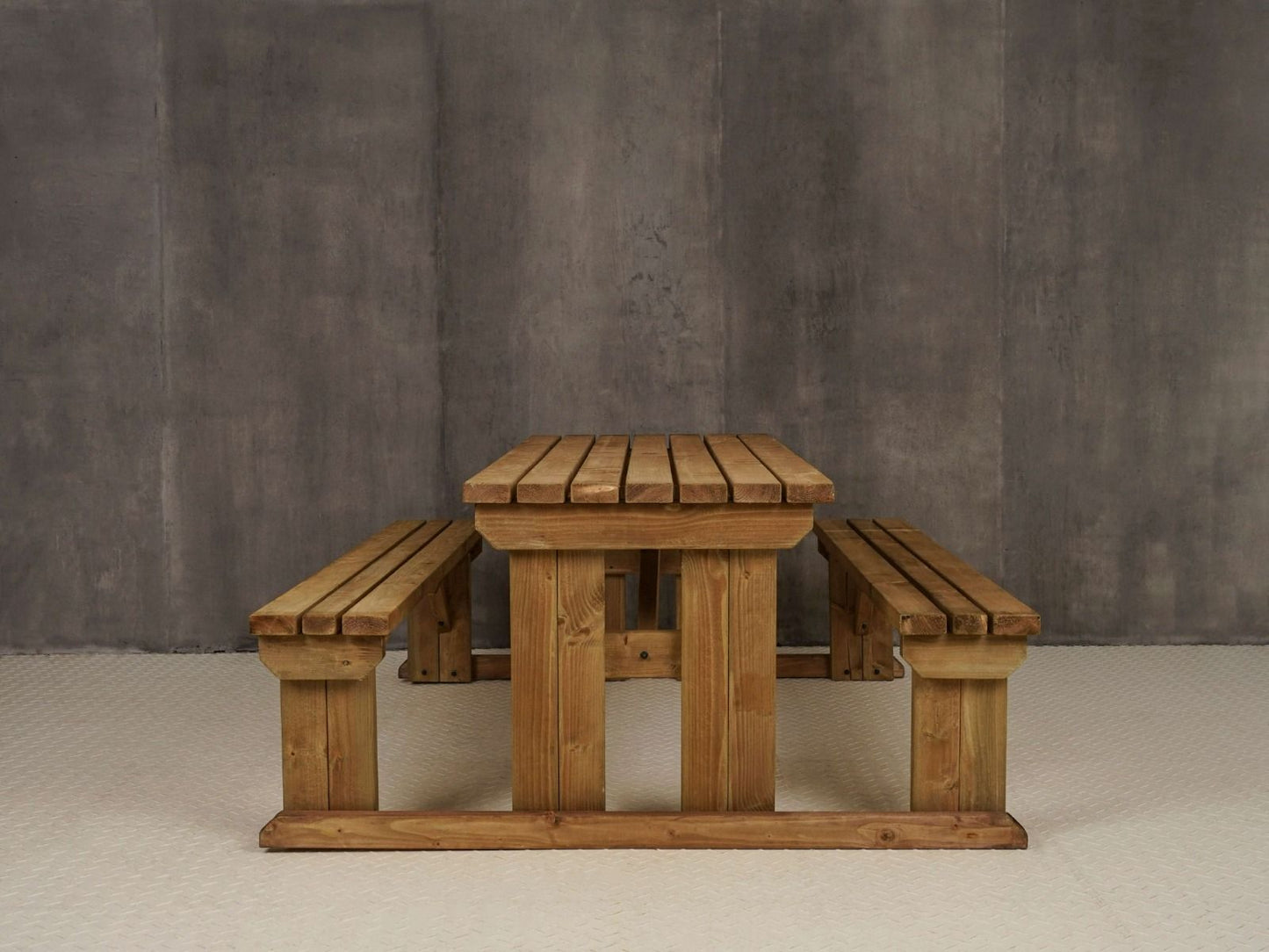 Abies Picnic Table Benches Set - Rustic Finish