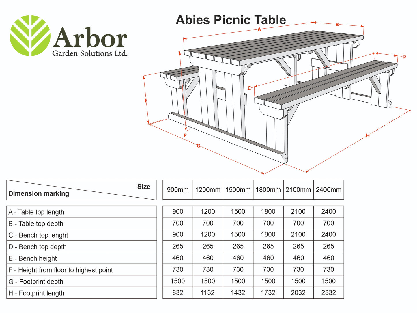 Abies Picnic Table Benches Set - Rustic Finish
