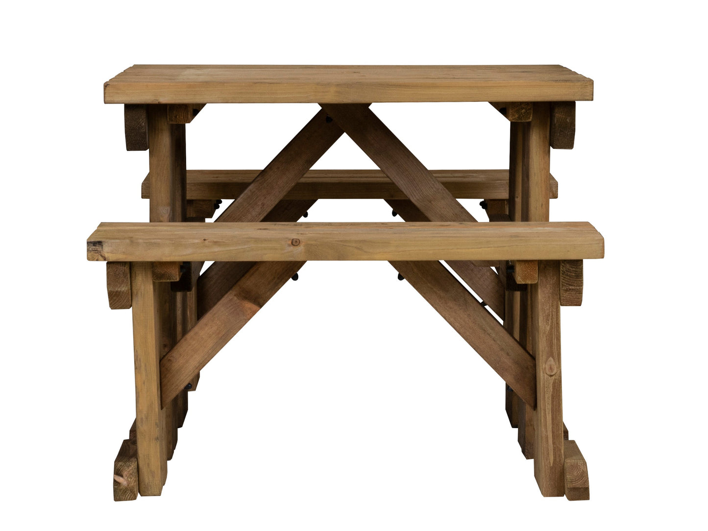 Aspen Picnic Table and Benches Set - Rustic Finish