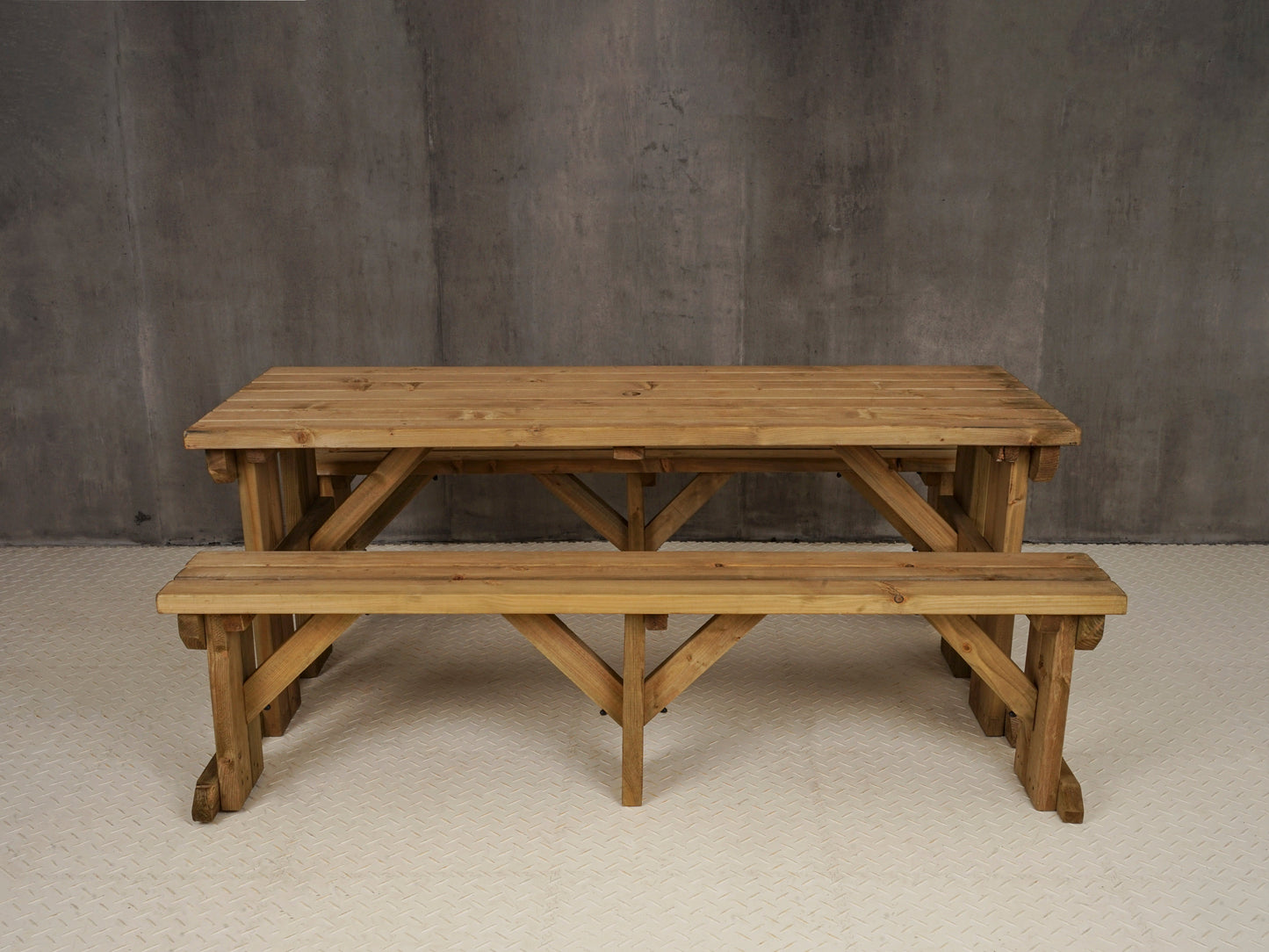 Aspen Picnic Table and Benches Set - Rustic Finish