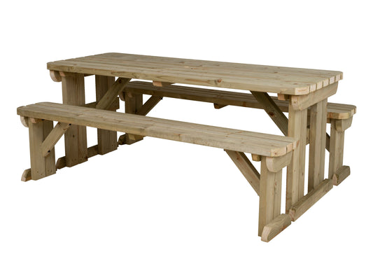 Aspen Rounded Picnic Table and Benches Set