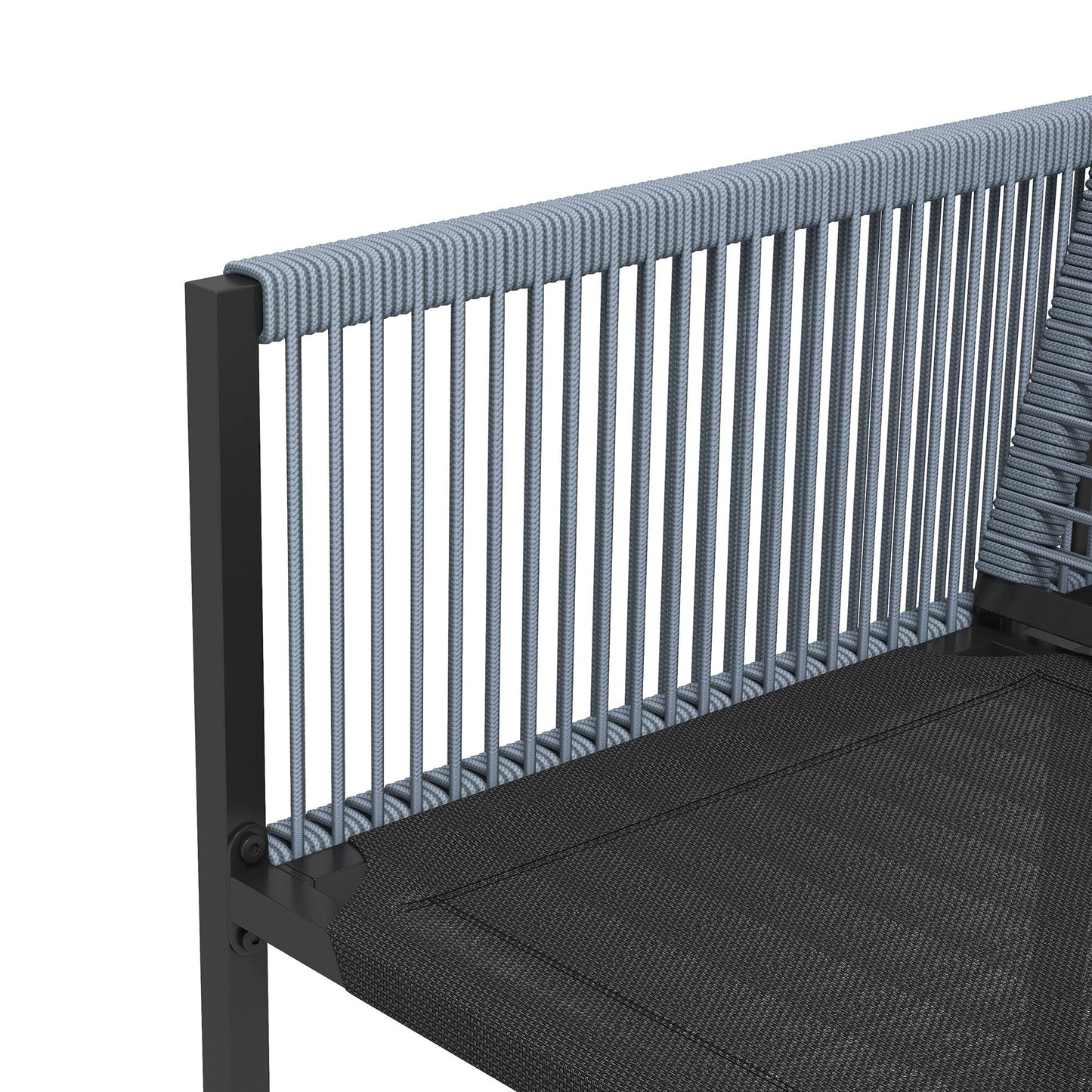 Outsunny Five-Piece Metal Dining Set, with Folding Back Chairs, Dark Grey