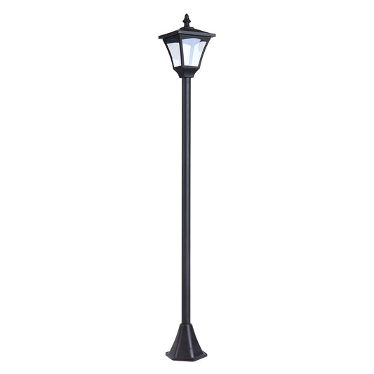 Outsunny Outdoor Garden Solar Post Lamp Photosensitive LED Lantern Bollard Pathway 1.2M Tall – Black