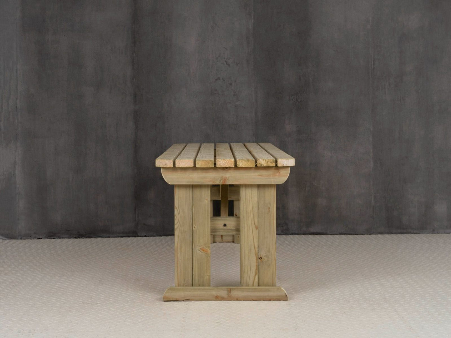 Hollies Rounded Wooden Garden Table, Outdoor Picnic Dining Desk