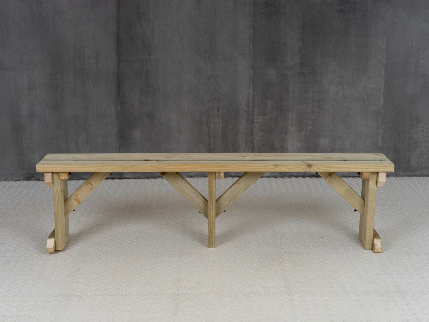 Hollies Wooden Garden Bench, Outdoor Fence Seat