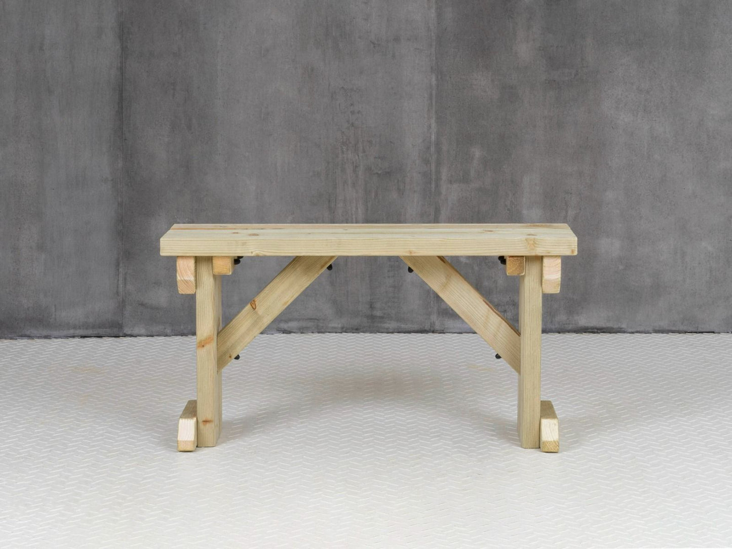 Hollies Wooden Garden Bench, Outdoor Fence Seat