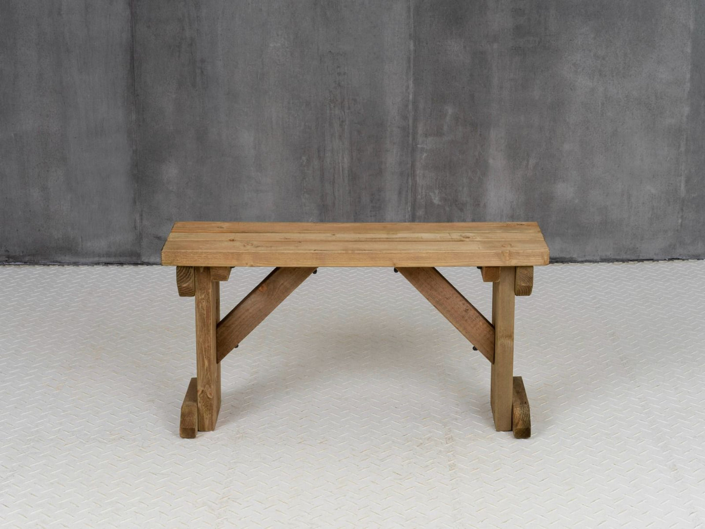 Hollies Wooden Garden Bench, Outdoor Fence Seat - Rustic Finish