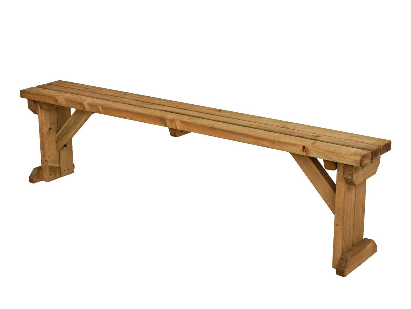 Hollies Wooden Garden Bench, Outdoor Fence Seat - Rustic Finish