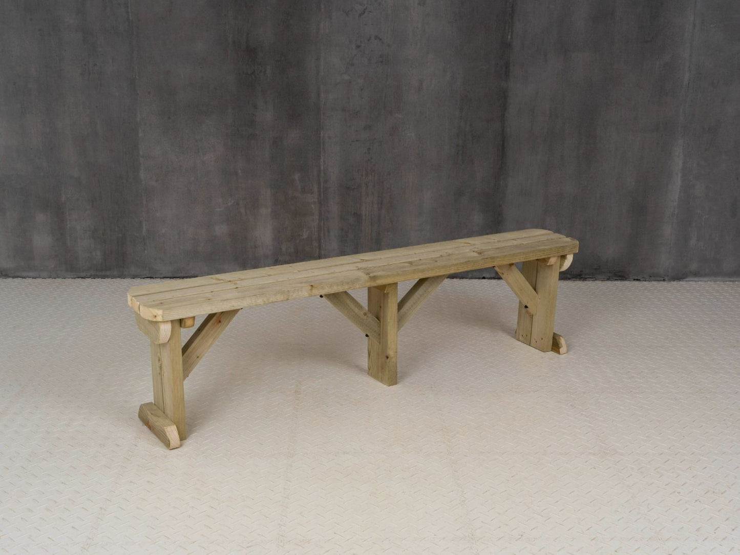 Hollies Wooden Garden Rounded Bench, Outdoor Fence Seat