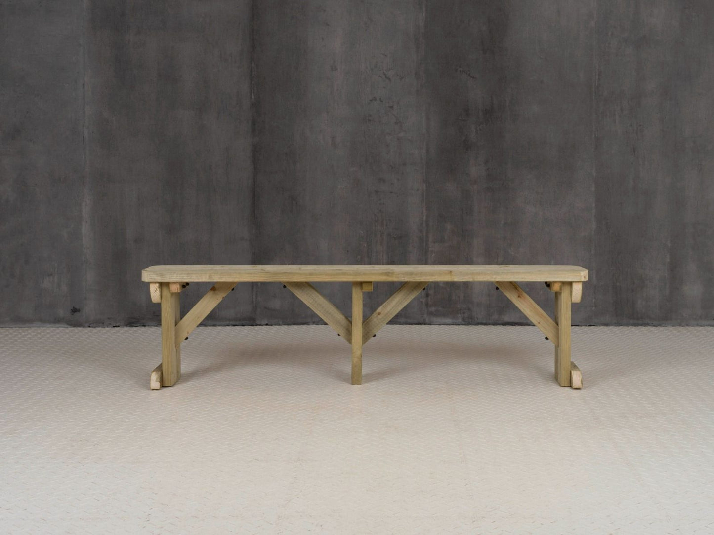 Hollies Wooden Garden Rounded Bench, Outdoor Fence Seat
