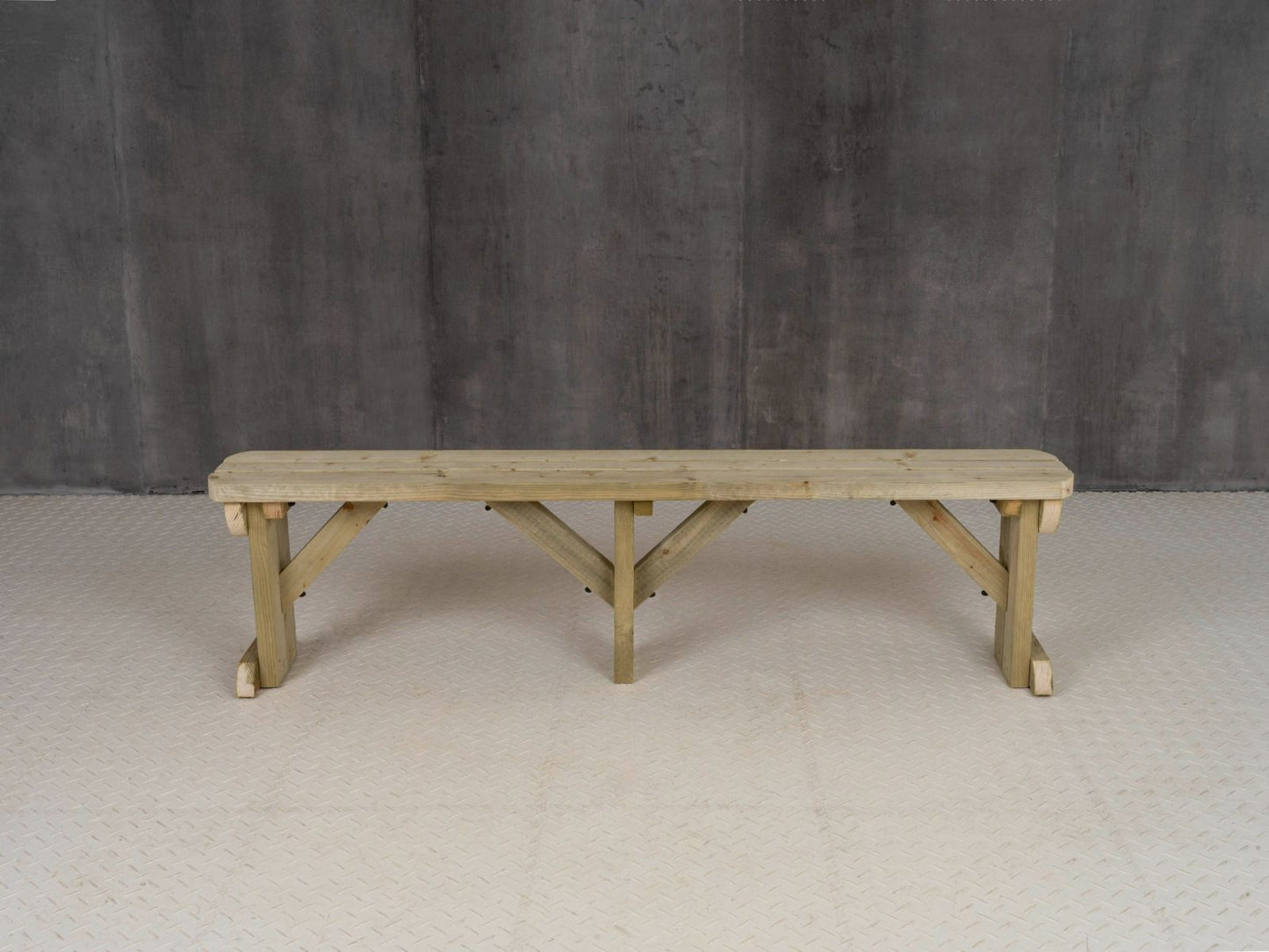 Hollies Wooden Garden Rounded Bench, Outdoor Fence Seat