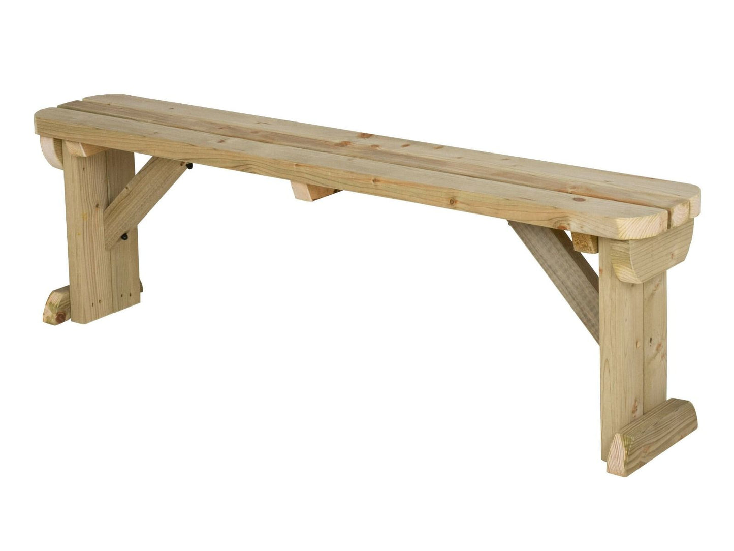Hollies Wooden Garden Rounded Bench, Outdoor Fence Seat