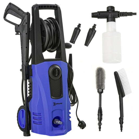 DURHAND 1800W High\'c2\'a0Pressure\'c2\'a0Washer, 150 Bar Pressure, 510 L/h Flow, High-Performance Portable Power Jet Wash Cleaner Blue