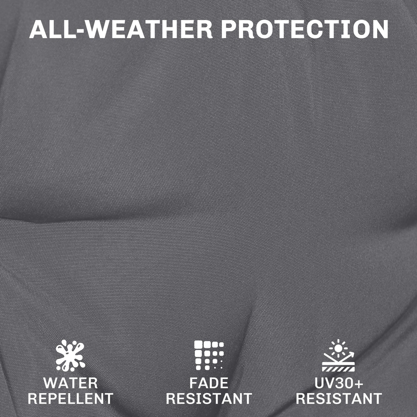 Outsunny Outdoor Chair Seat Cushions Set of 2, Garden Chair Cushions with 7cm Thick Foam & Ties, Dark Grey