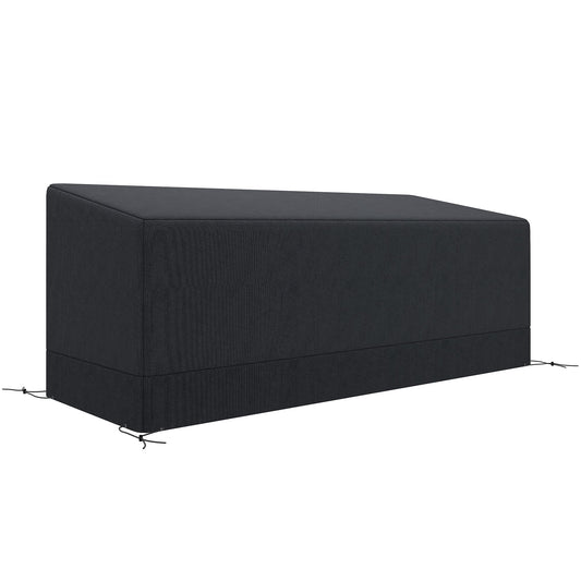 Outsunny Rectangular Patio Furniture Cover for 3 Seater Sofa Bistro Set, Water UV Resistant Protection 600D Oxford Fabric Rattan Lounge Clean Cover, 190 x 72 x 76cm, Black
