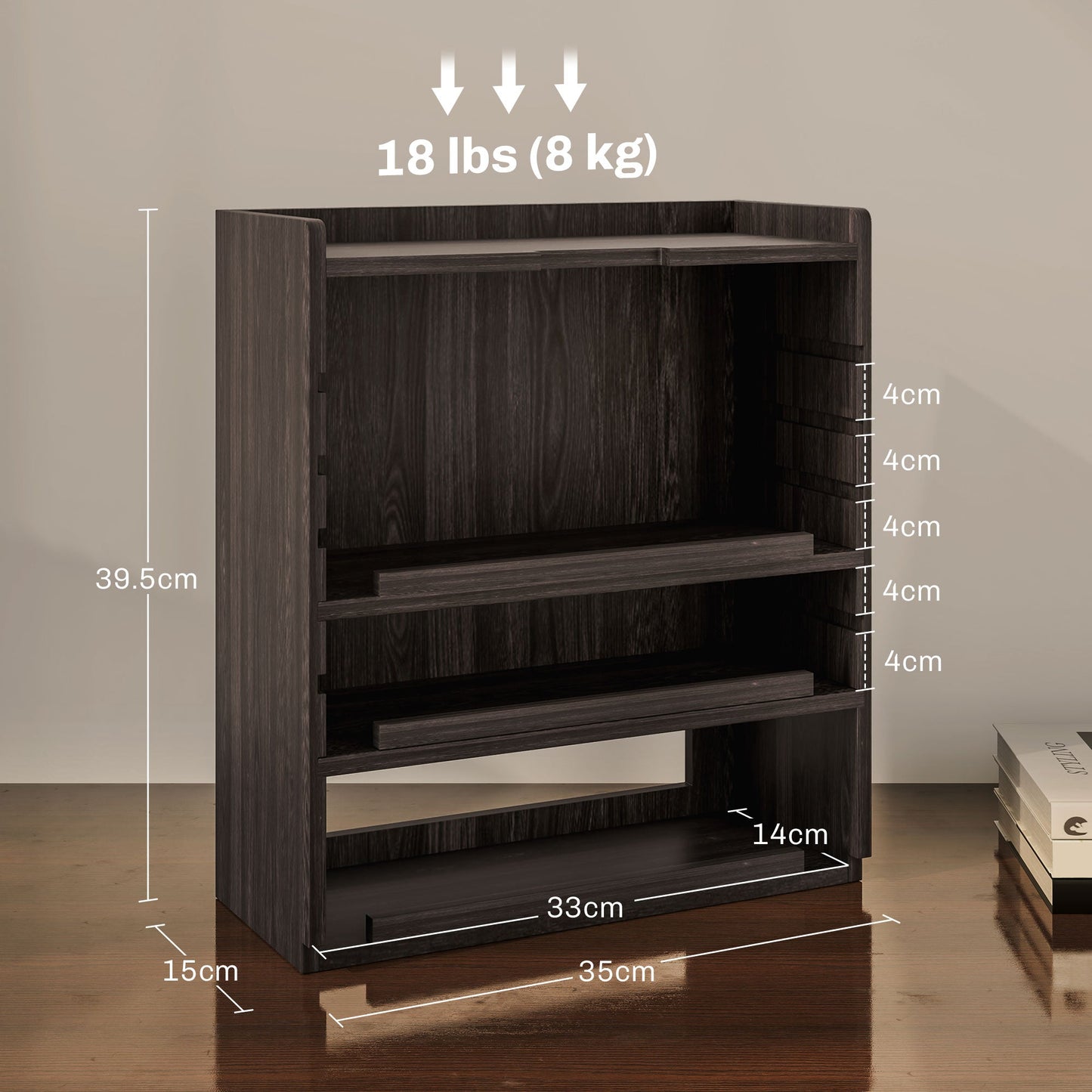 HOMCOM Four-Tier Desktop Organiser - Dark Brown