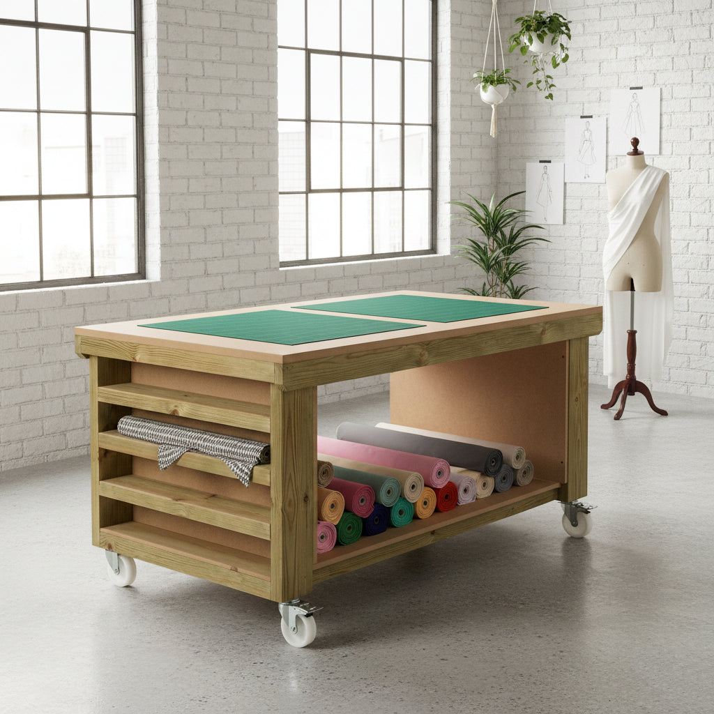 Wooden Workbench MDF Top with Extra shelving Depth-3ft