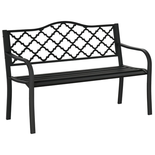 Outsunny 2-Seater Garden Bench Antique Loveseat for Yard, Lawn, Porch, Patio, Steel