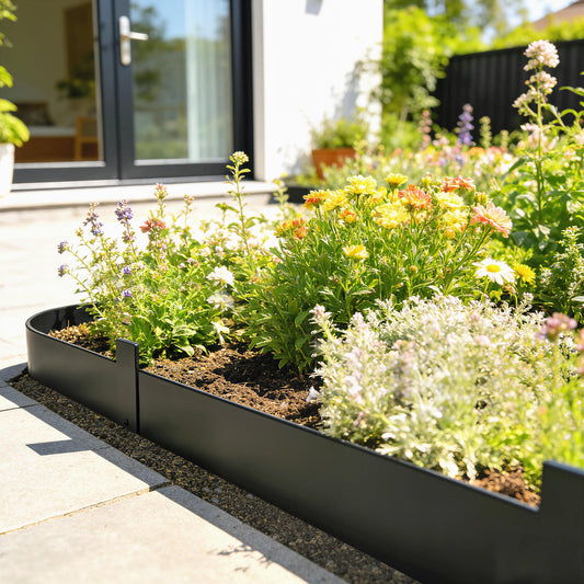 Outsunny 5pcs Garden Fence, Metal Picket Fence Panels, 115x15cm, Black