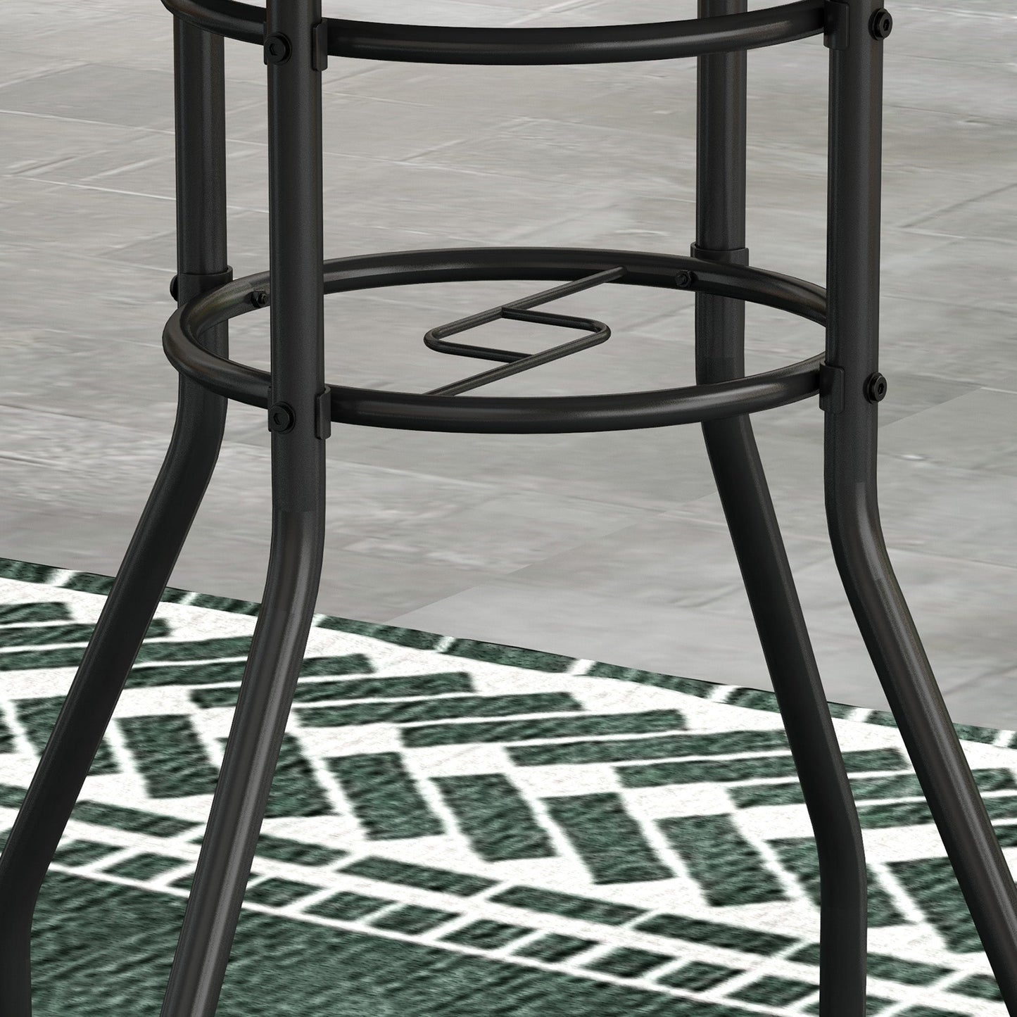 Outsunny \'ce\'a660 Garden Table, with Glass Printed Tabletop - Multicolour