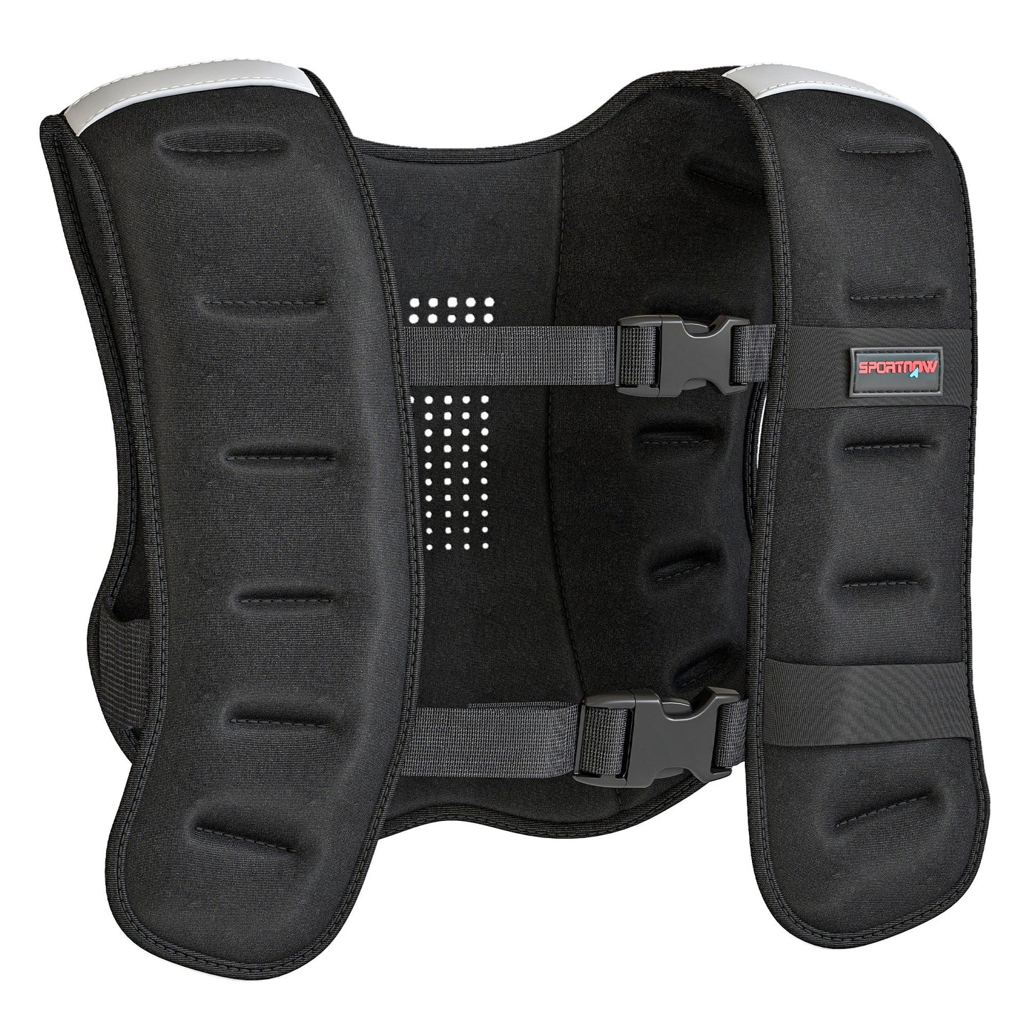 SPORTNOW Weighted Vest, 8 kg Weight Vest with Adjustable Straps, Reflective Strips, Black