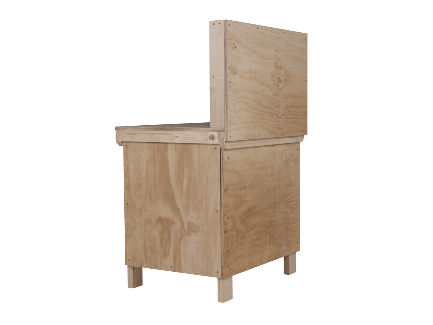 Wooden Plywood Top Workbench With Lockable Cupboard (V.9) With back panel