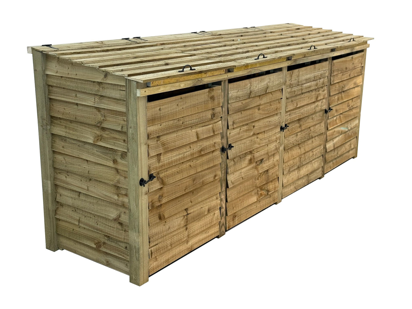 Wooden Wheelie Bin Store, Natural Finish