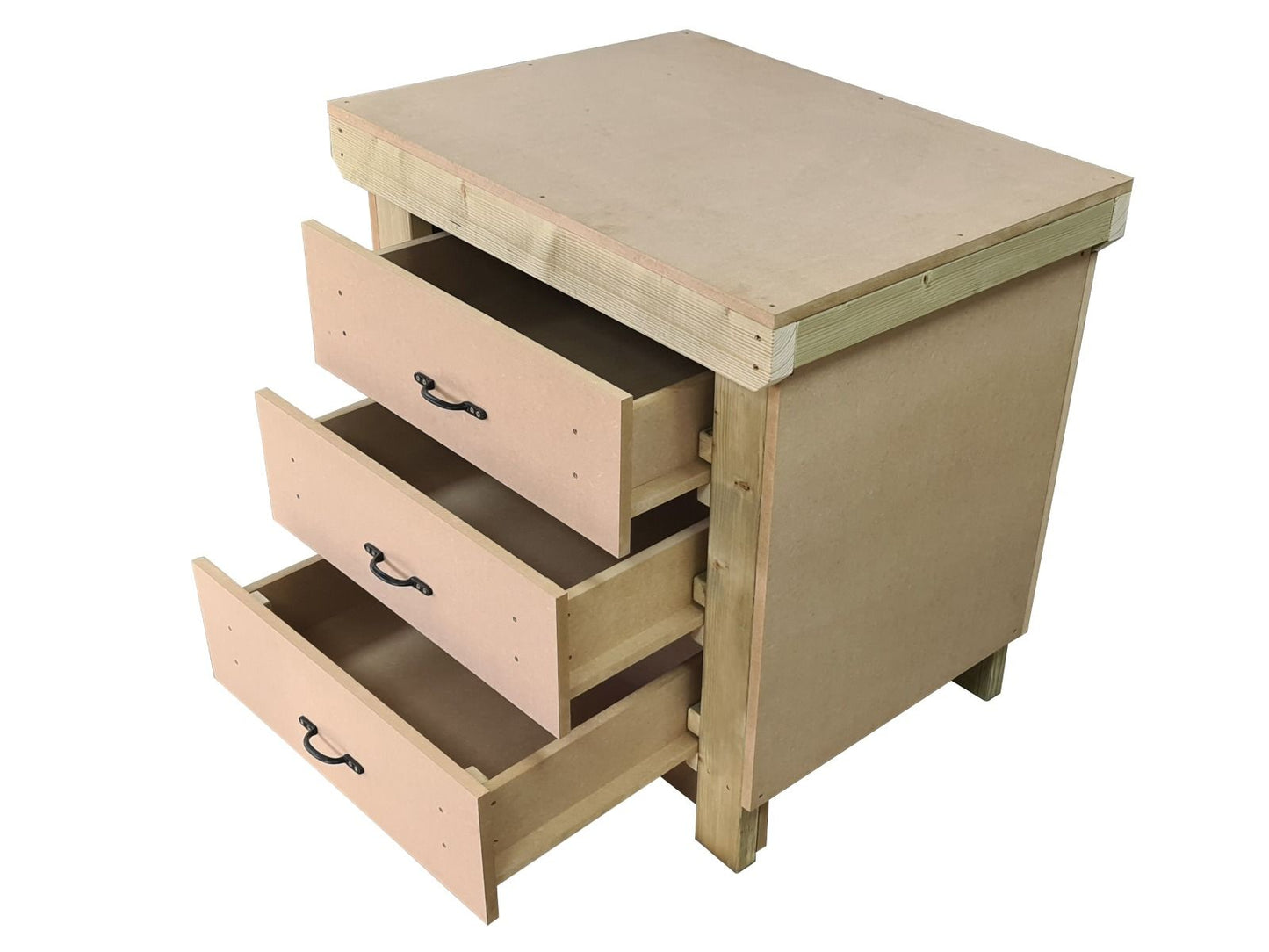 Wooden Mdf Top Workbench, Tool Cabinet (V.2) With Drawers