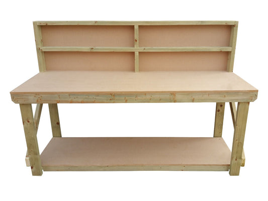 Wooden MDF top Workbench with Back Panel