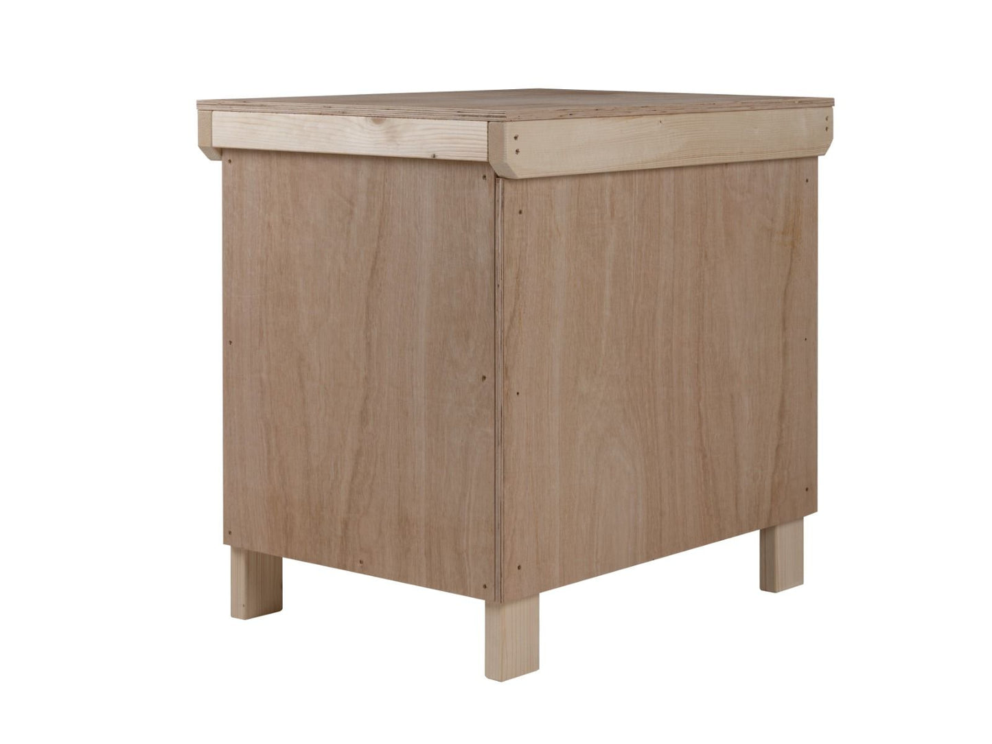 Wooden Eucalyptus hardwood top workbench with lockable cupboard (V.9)