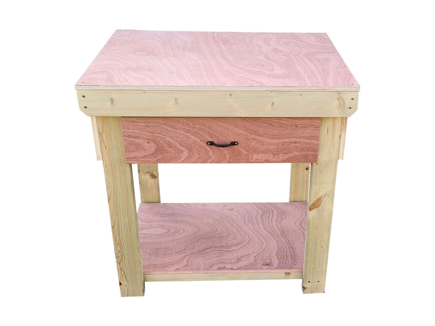 Wooden Eucalyptus hardwood workbench, tool cabinet with drawer (V.1)