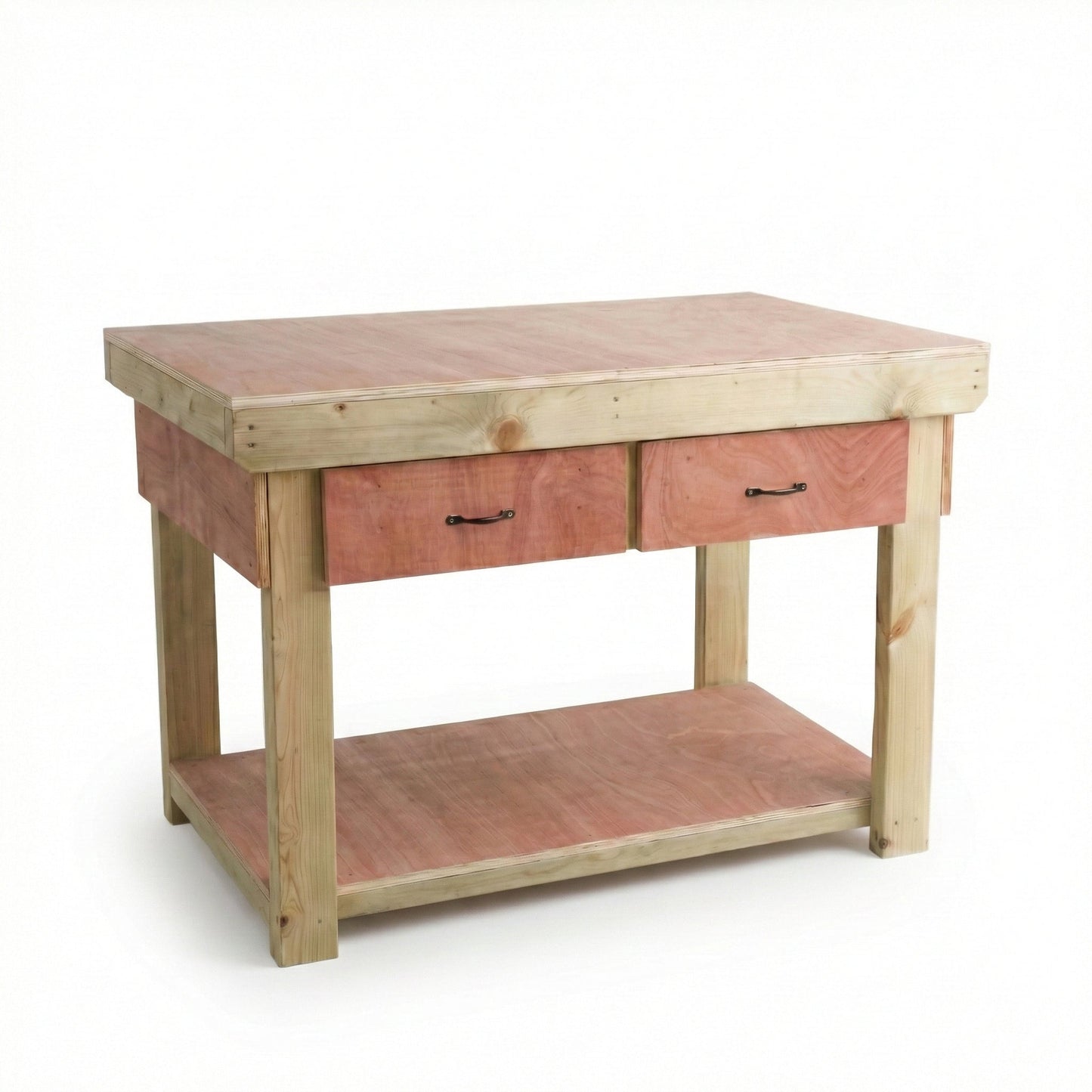 Wooden Eucalyptus hardwood workbench, tool cabinet with drawer (V.1)