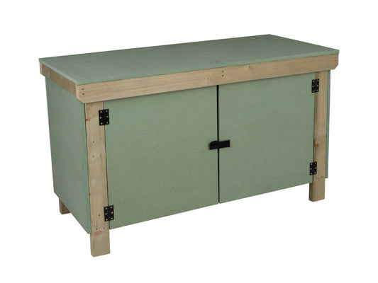 Wooden UniMDF Moisture Resistant Workbench With Lockable Cupboard (V.9)