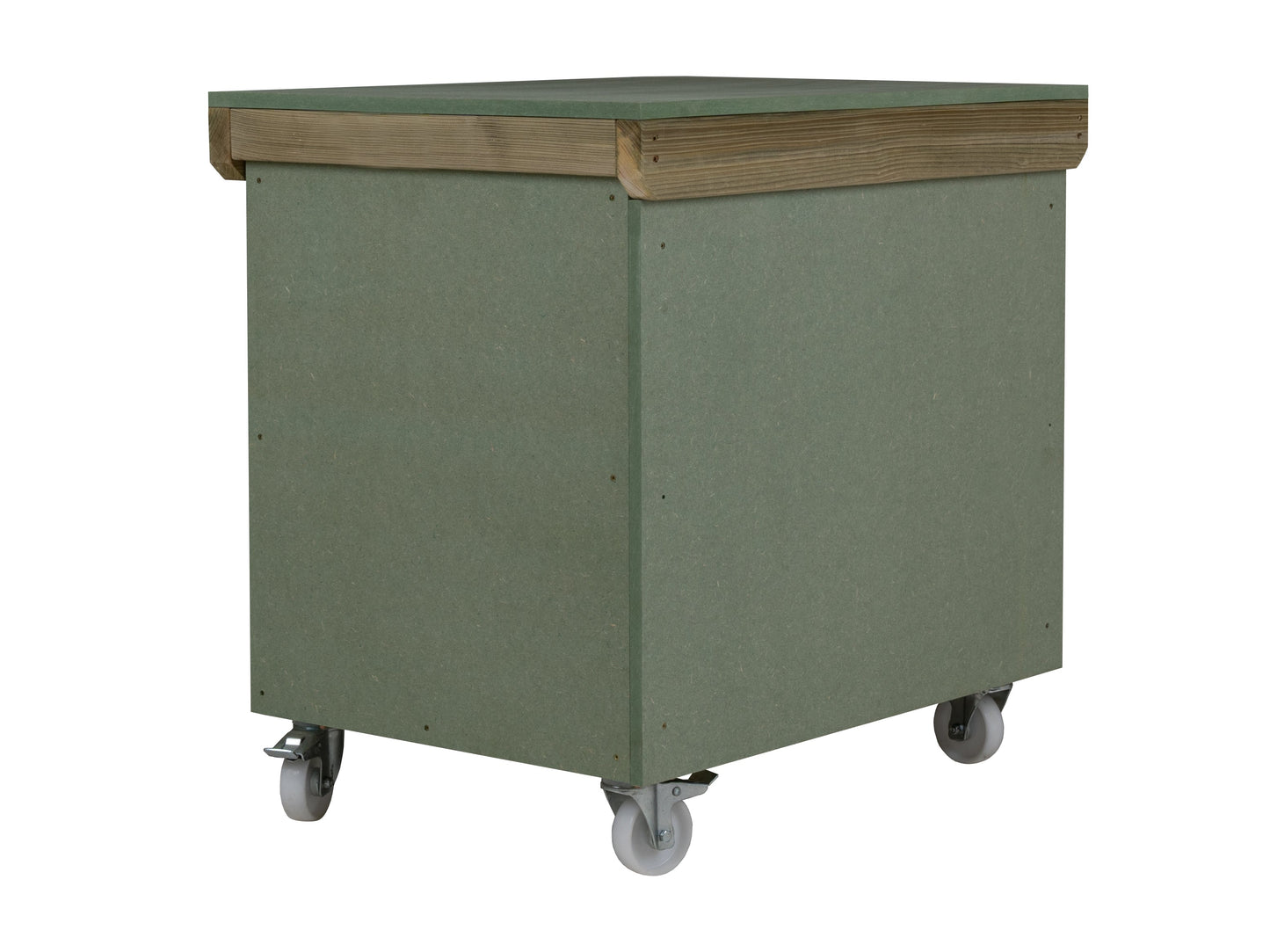 Wooden UniMDF Moisture Resistant Workbench With Lockable Cupboard (V.9) With Wheels
