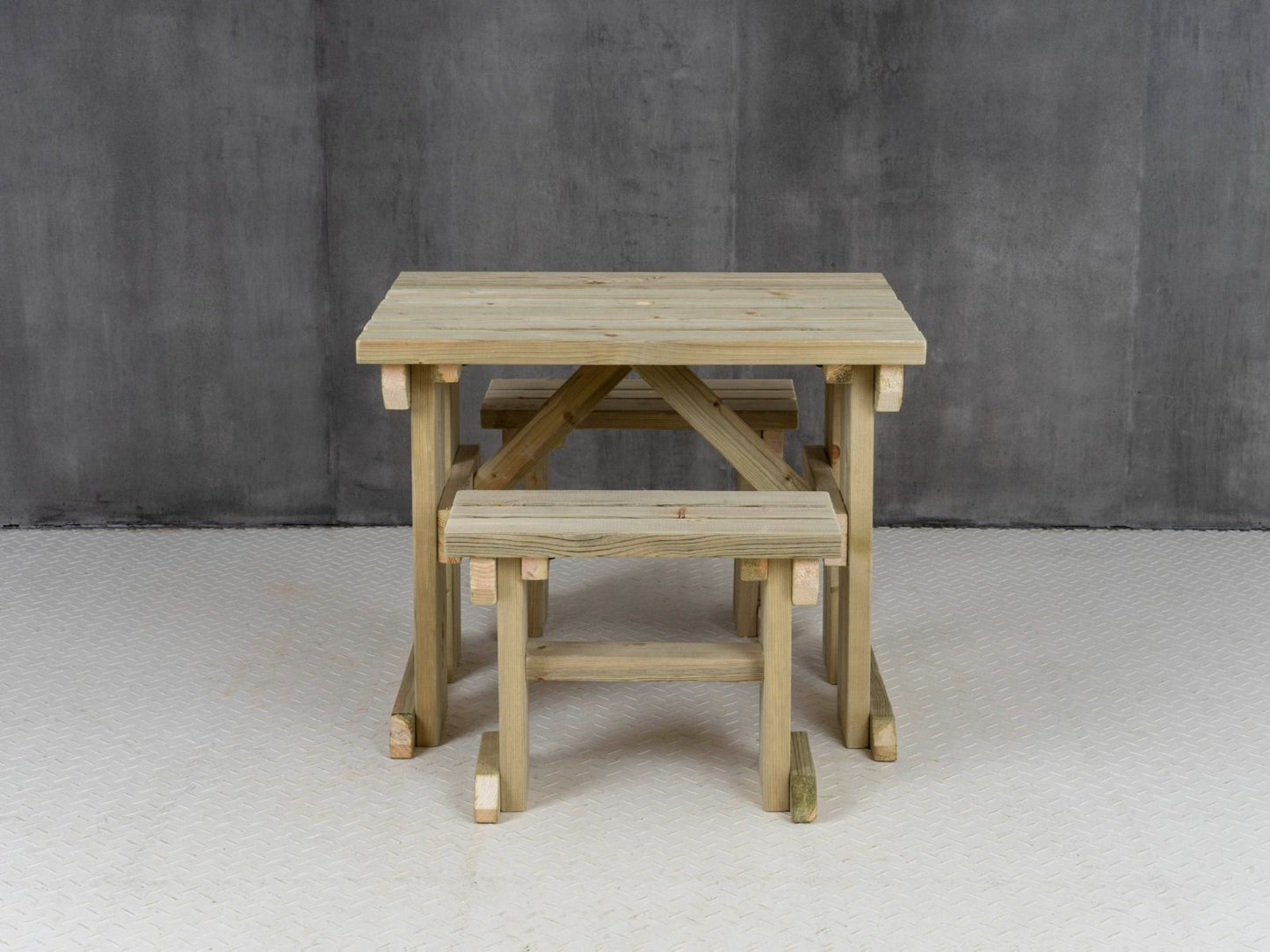 Yews Space Saving Picnic Table and Benches Set